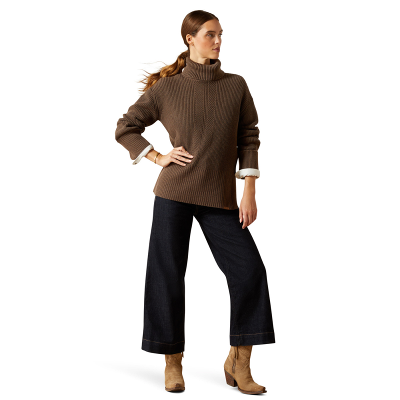 Ariat Women's Lendal Sweater - Coffee Bean Heather-4