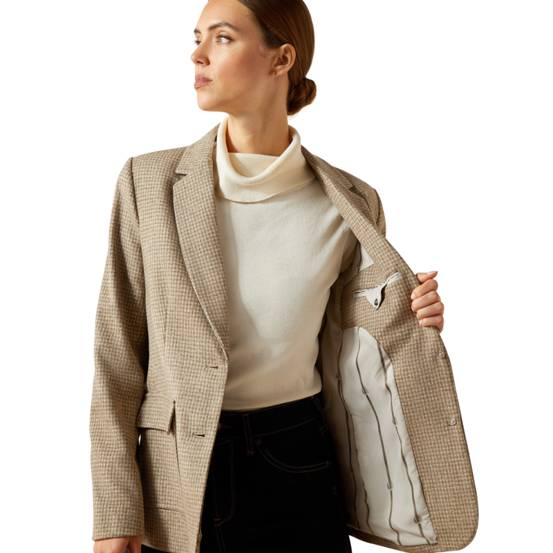 Ariat Women's Beckfoot Blazer - Camel HoundsTooth-3