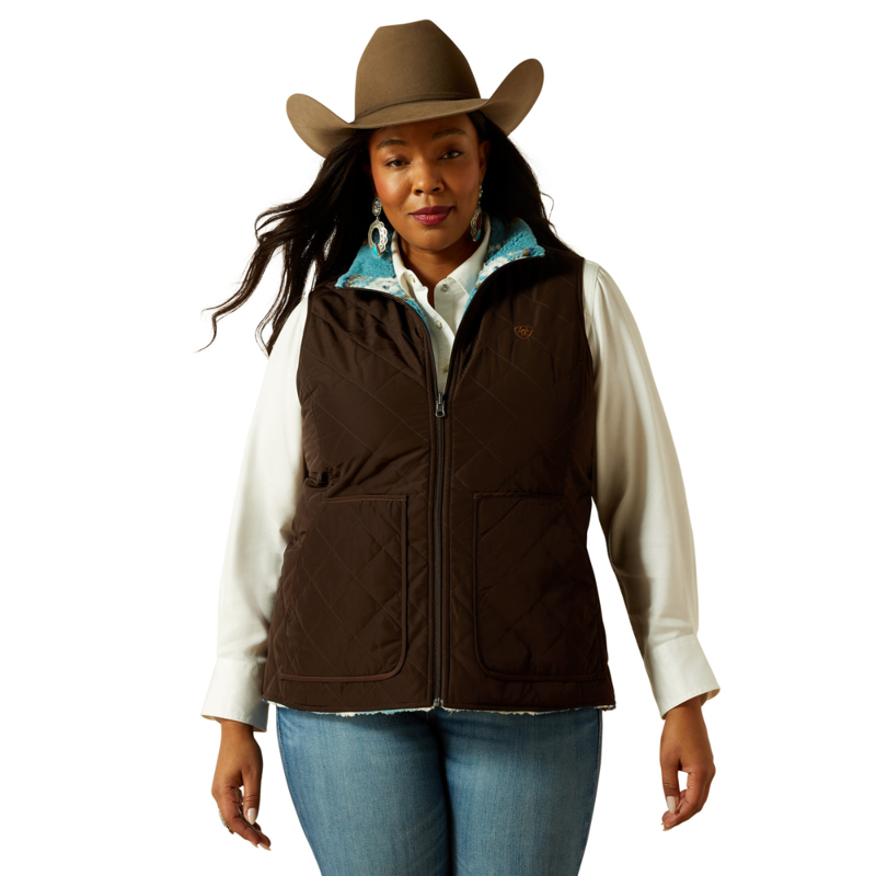 Ariat Women's Dilon 2.0 Reversible Insulated Vest - Mole-1