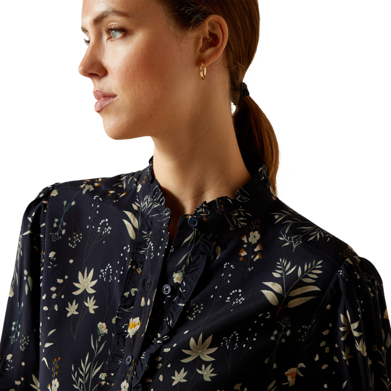 Ariat Women's Cricklade Blouse - Navy Floral Print-2