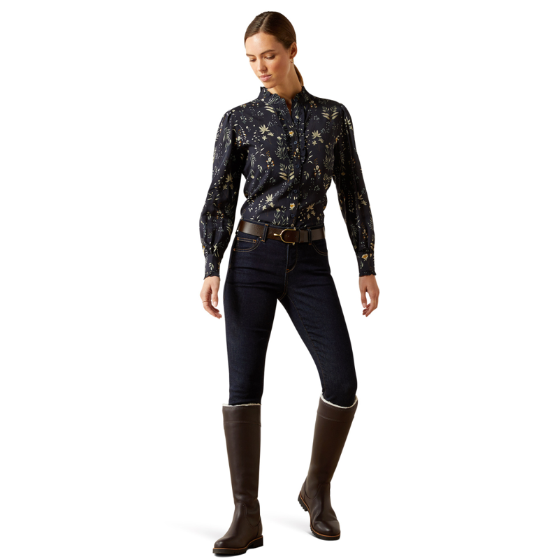 Ariat Women's Cricklade Blouse - Navy Floral Print-3