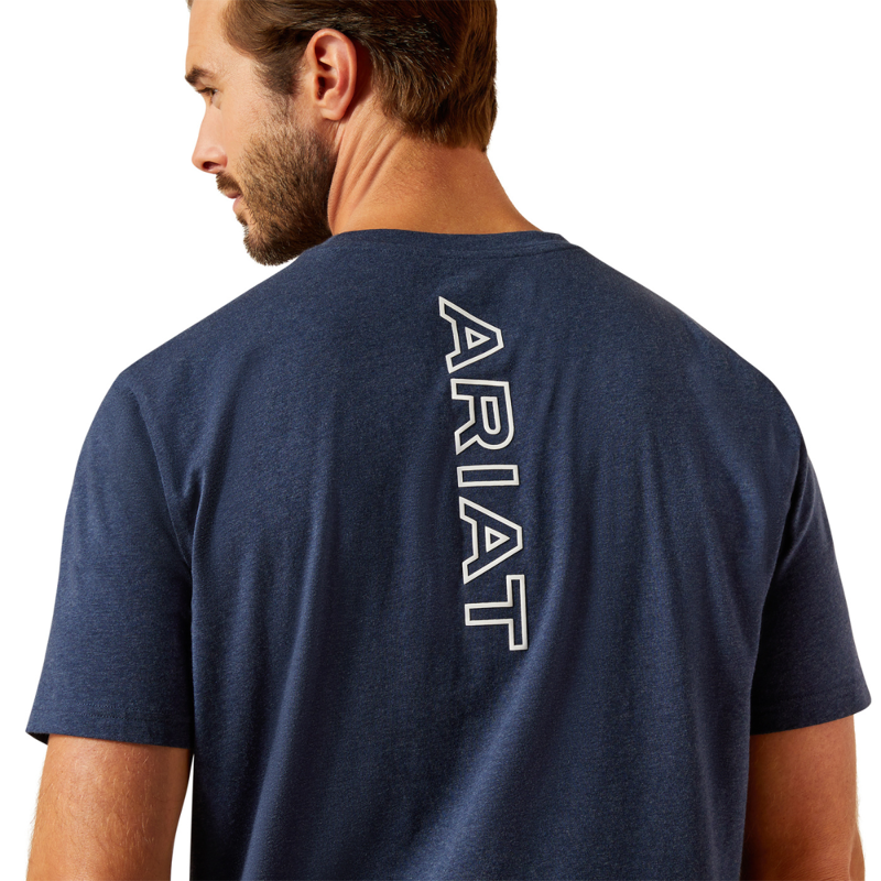 Ariat Men's BV Logo T-Shirt - Navy Heather-3