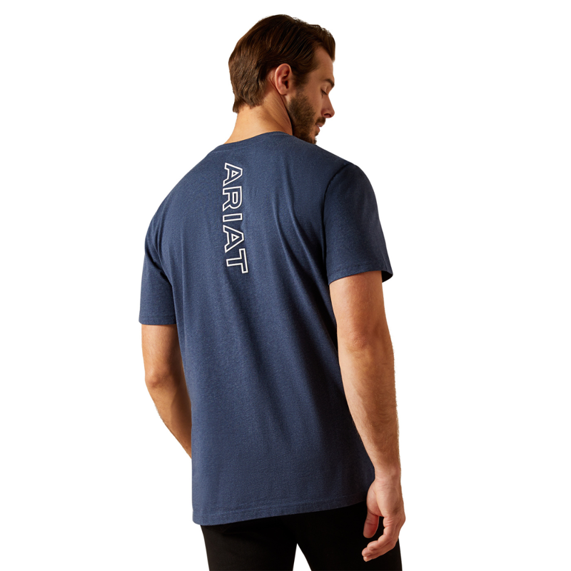Ariat Men's BV Logo T-Shirt - Navy Heather-1
