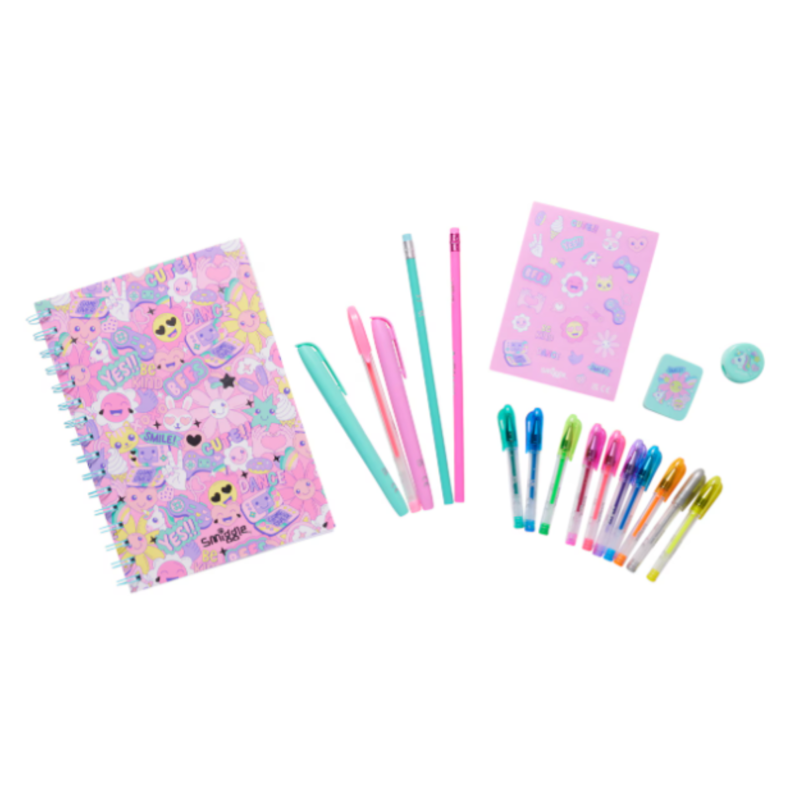Smiggle Epic Adventures A5 Essentials Stationery Gift Pack - Pink-1