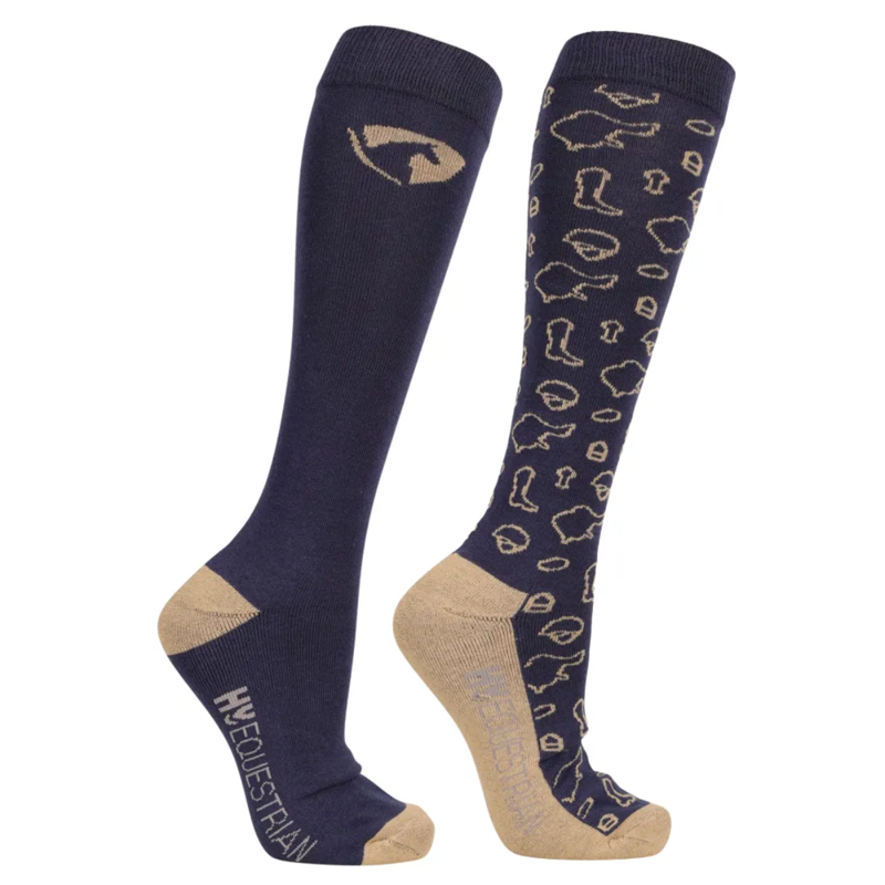DNA - Hy Equestrian Elevate Country Socks 2 Pack - Adult 4-8 - Navy/Fossil