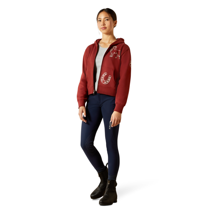 Ariat Youth Spiffy Full Zip Sweatshirt - Madder Brown-4