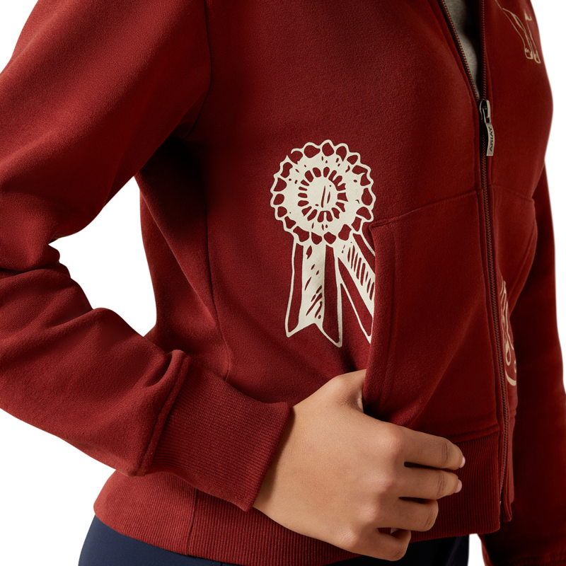 Ariat Youth Spiffy Full Zip Sweatshirt - Madder Brown-3