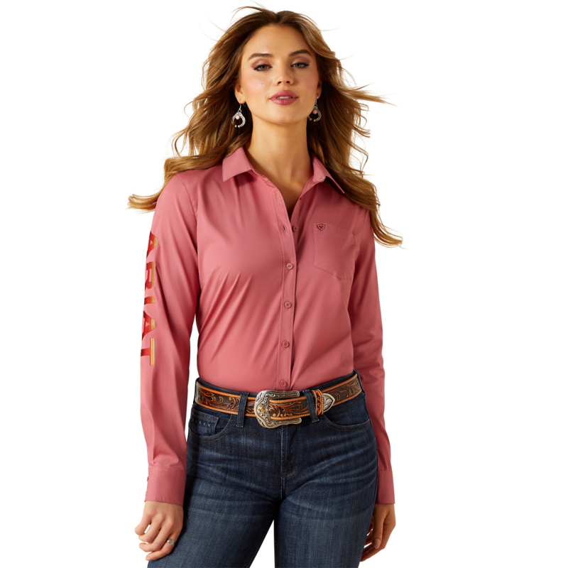 Ariat Women's Team Kirby Stretch Shirt - Mauvewood-1