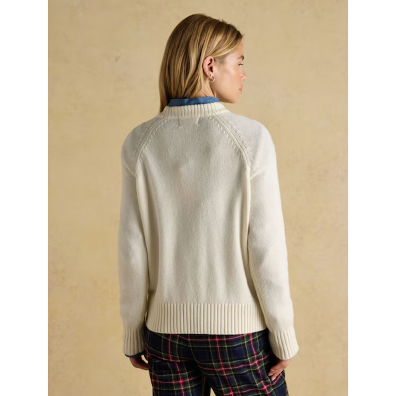 Joules Ladies Jonty Skiing Intarsia Cotton-Rich Crew Neck Jumper - Oatmeal-5