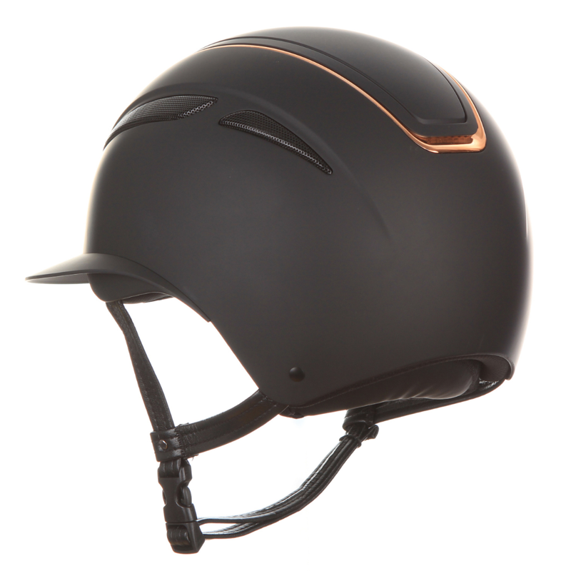 Evoke Callisto MIPS Wide Peak Riding Hat - Black/Rose Gold-2