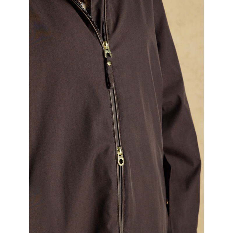 Joules Ladies Coverall Oversized Fleece Lined Waterproof Coat - Chocolate-11