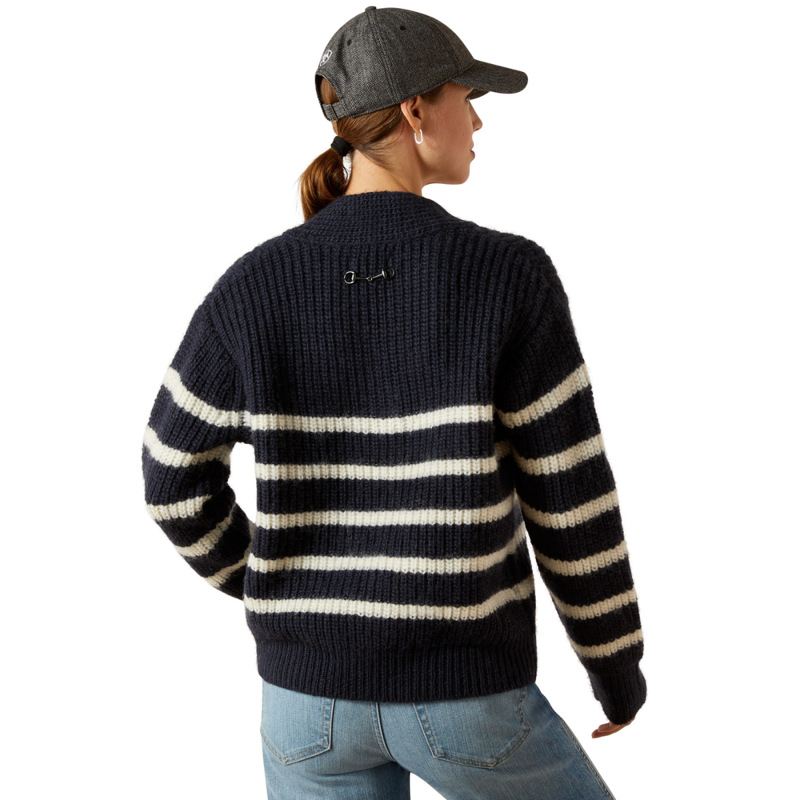 Ariat Women's Arley Sweater - Navy and Cream Stripe-1