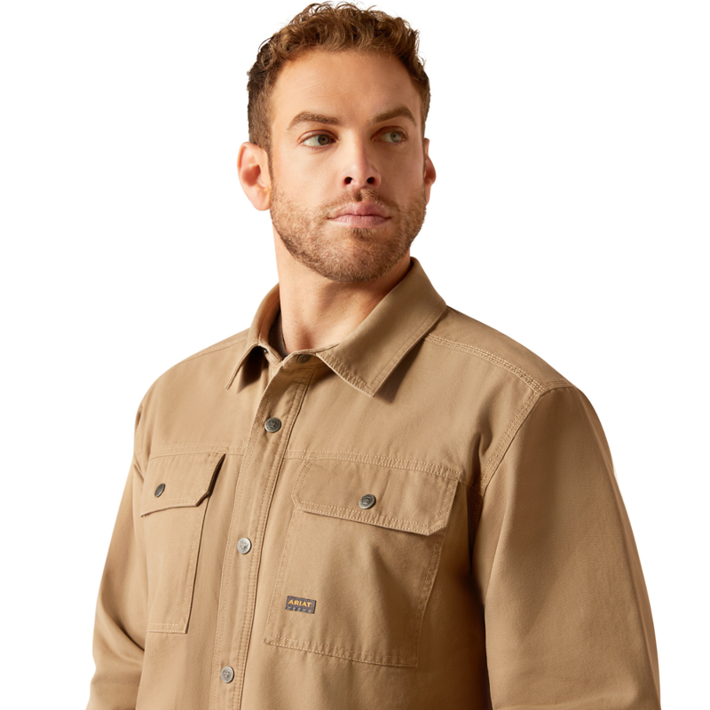 Ariat Men's Rebar Canvas Shirt Jacket - Khaki-2