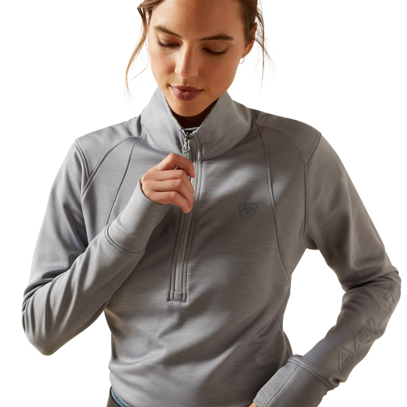Ariat Women's Team EQ 1/2 Zip Pullover - Alloy Heather-2