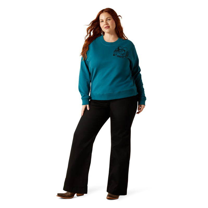 Ariat Women's Essential Sendero West Is Best Sweatshirt - Dragonfly-6