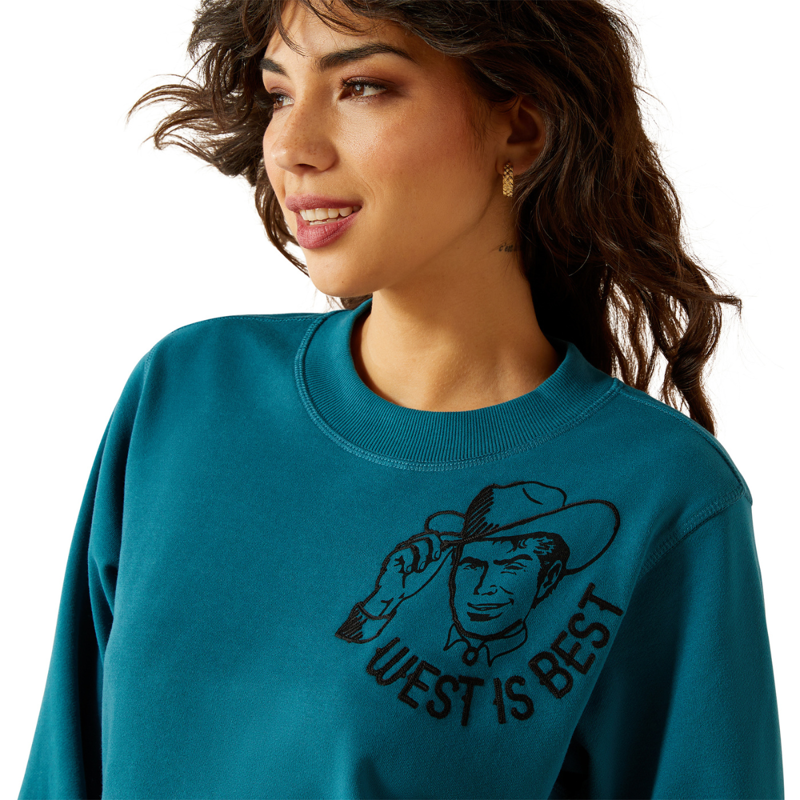 Ariat Women's Essential Sendero West Is Best Sweatshirt - Dragonfly-4