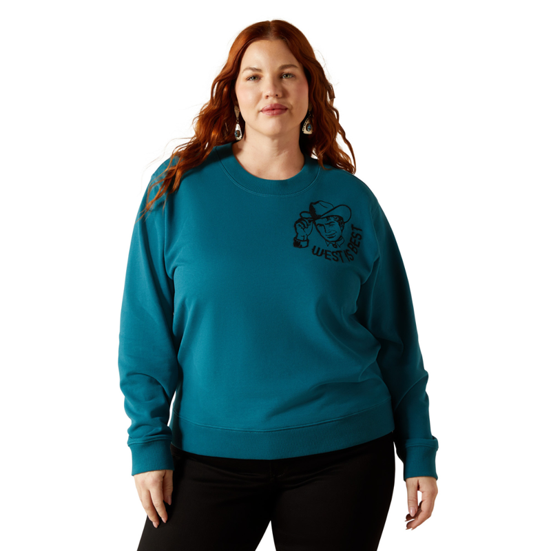 Ariat Women's Essential Sendero West Is Best Sweatshirt - Dragonfly-2
