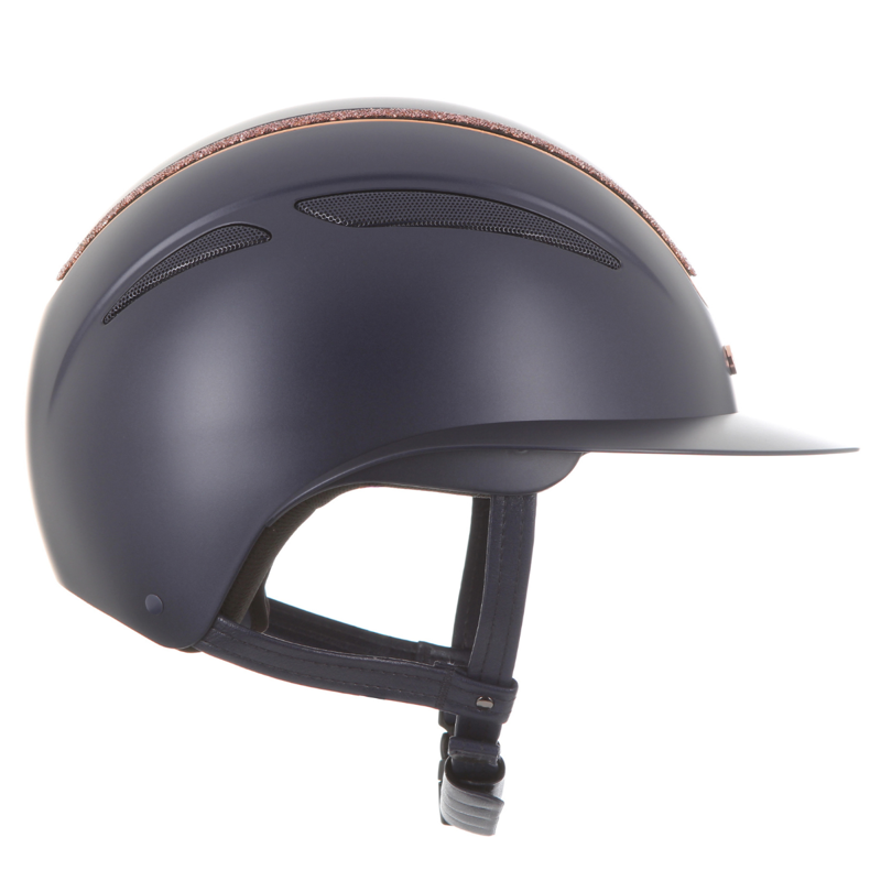 Evoke Callisto Wide Peak Riding Hat - Navy/Rose Gold Crystal Frame-4