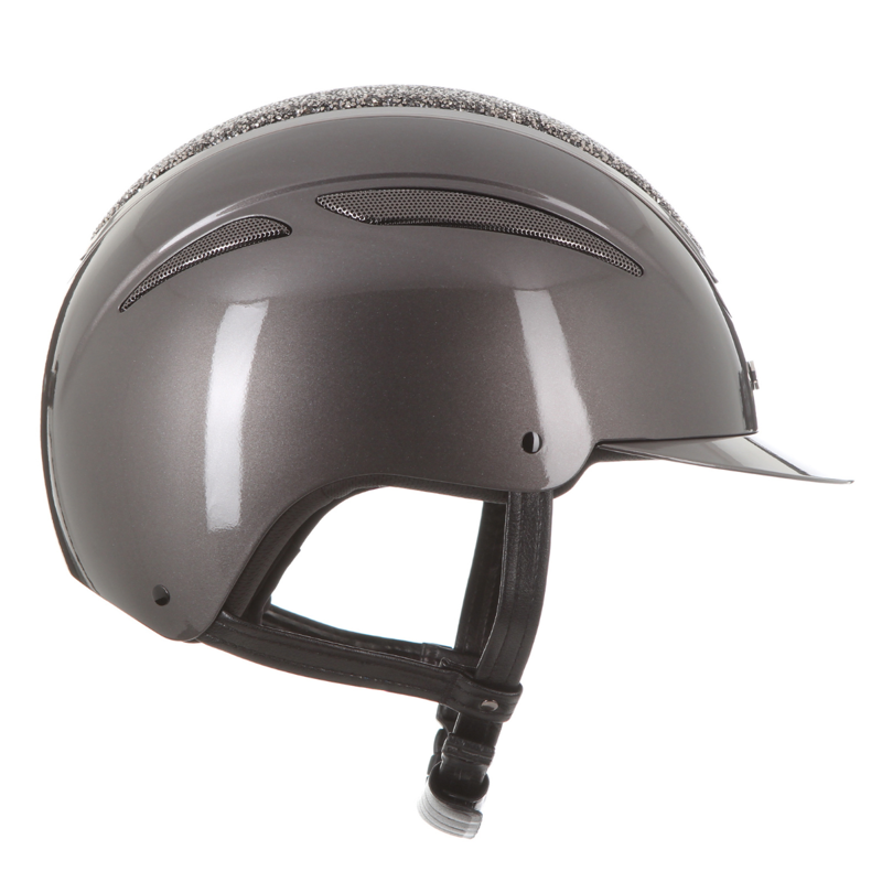 Evoke Callisto Classic Peak Riding Hat - Metallic Graphite/Marcasite Crystal-4