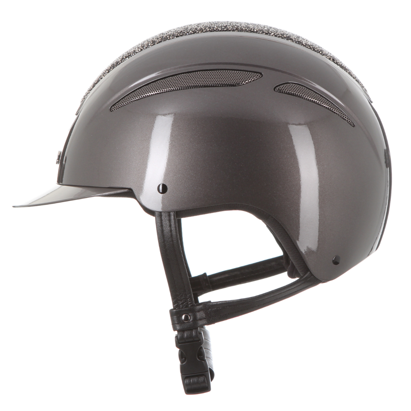 Evoke Callisto Classic Peak Riding Hat - Metallic Graphite/Marcasite Crystal-2