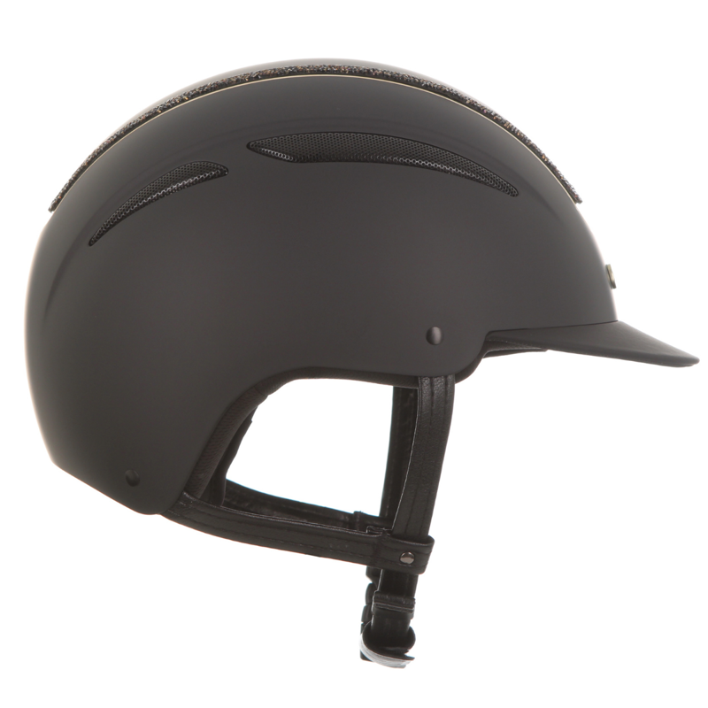Evoke Callisto Classic Peak Riding Hat - Black/Gold Crystal Frame-4