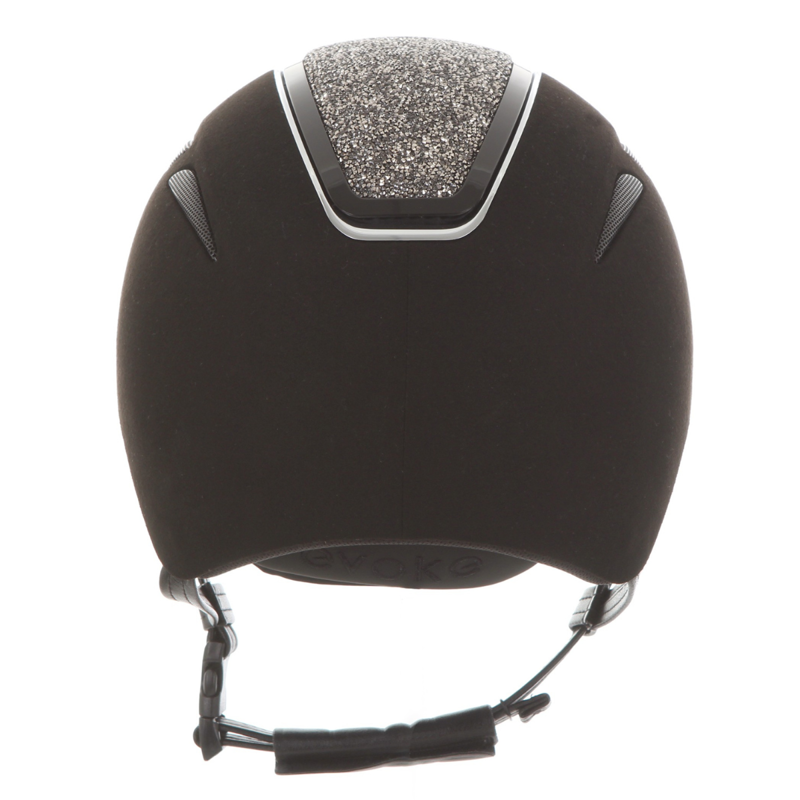 Evoke Callisto Classic Peak Riding Hat - Black Suede/Marcasite Crystal-3