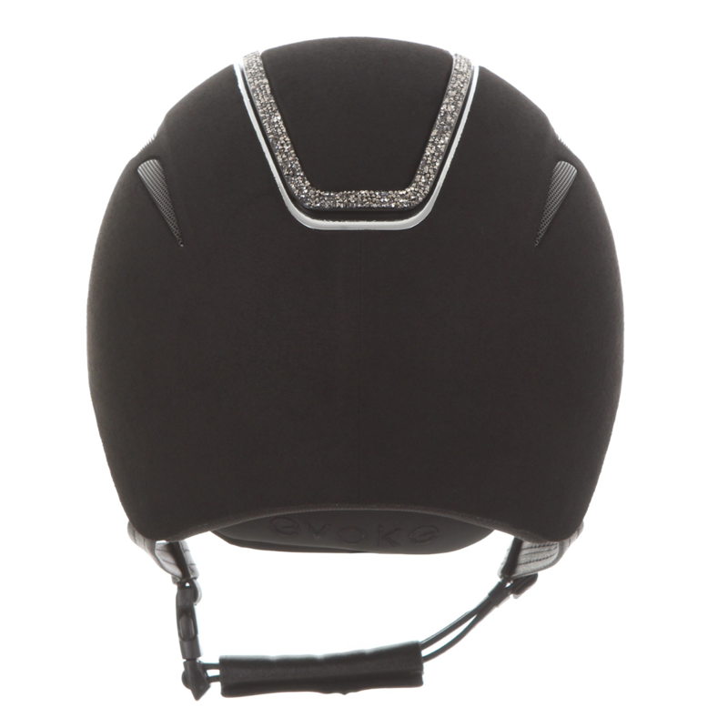 Evoke Callisto Classic Peak Riding Hat - Black Suede/Marcasite Crystal Frame-3