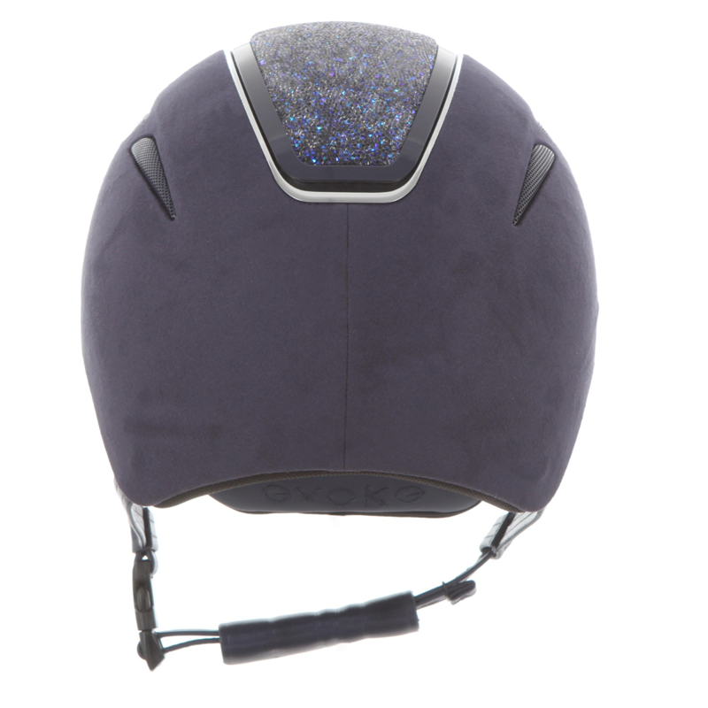Evoke Callisto Classic Peak Riding Hat - Cool Blue Suede/Blue Crystal-3