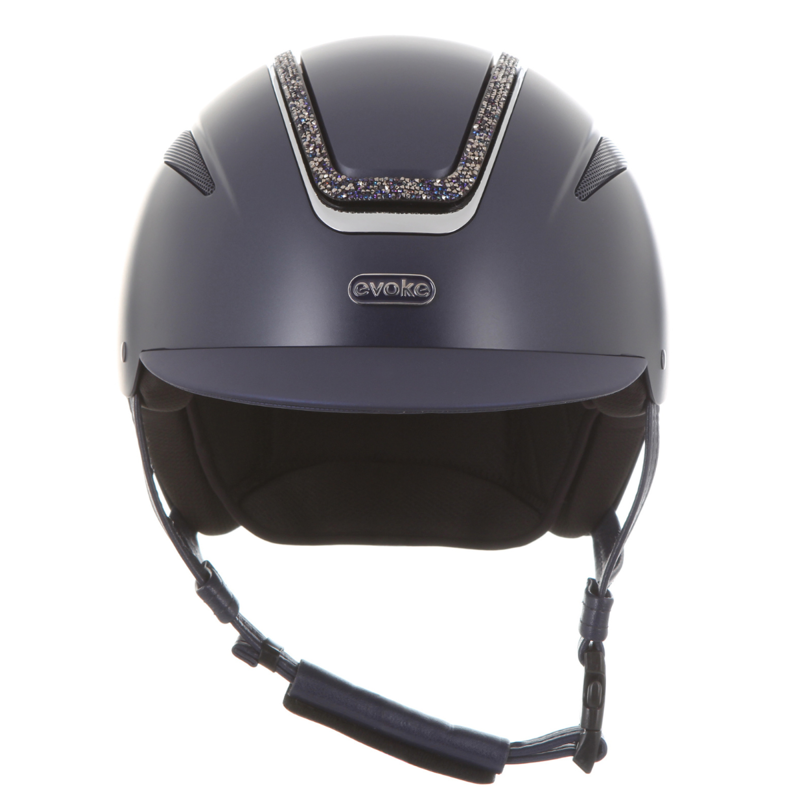 Evoke Callisto Classic Peak Riding Hat - Navy/Navy Crystal Frame-2