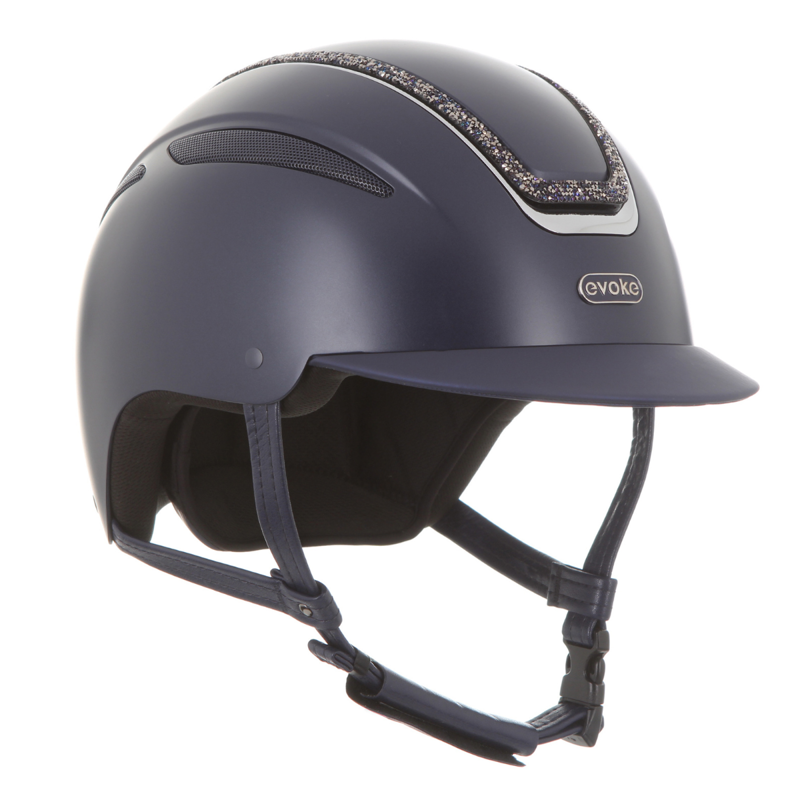 Evoke Callisto Classic Peak Riding Hat - Navy/Navy Crystal Frame-1
