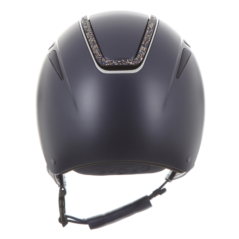 Evoke Callisto Classic Peak Riding Hat - Navy/Navy Crystal Frame-4