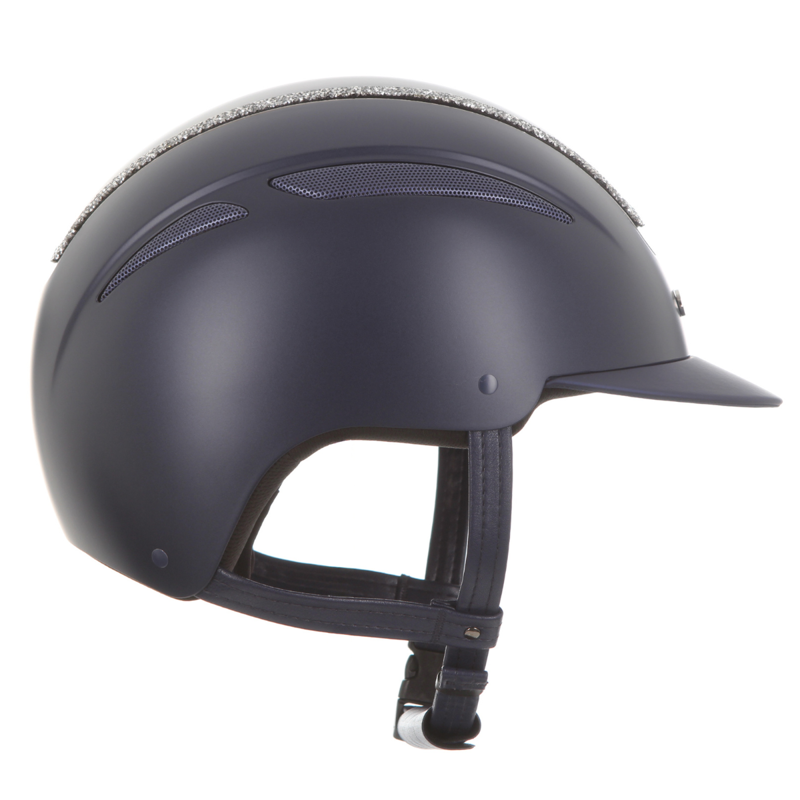 Evoke Callisto Classic Peak Riding Hat - Navy/Silver Crystal Frame-5