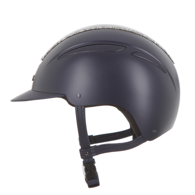 Evoke Callisto Classic Peak Riding Hat - Navy/Silver Crystal Frame-3