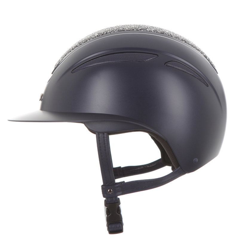Evoke Callisto Wide Peak Riding Hat - Navy/Silver Crystal-4