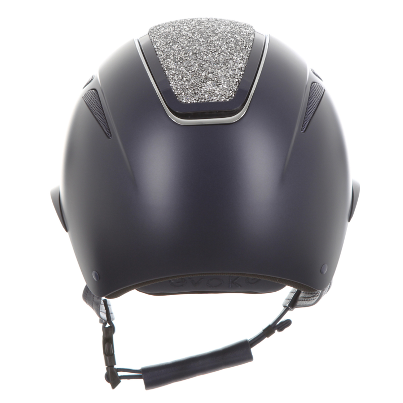 Evoke Callisto Wide Peak Riding Hat - Navy/Silver Crystal-3