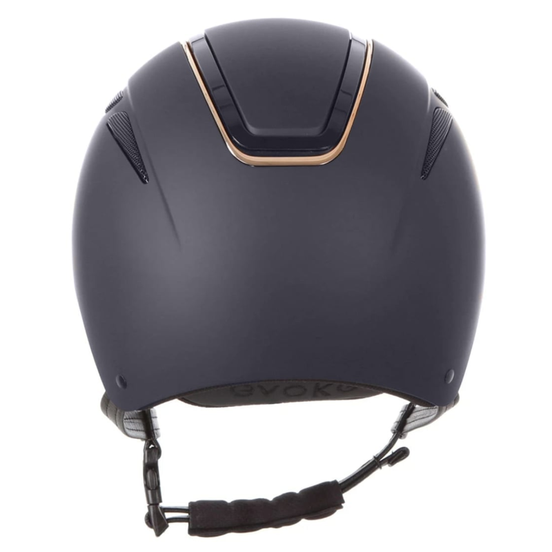 Evoke Callisto Classic Peak Riding Hat - Navy/Rose Gold-3