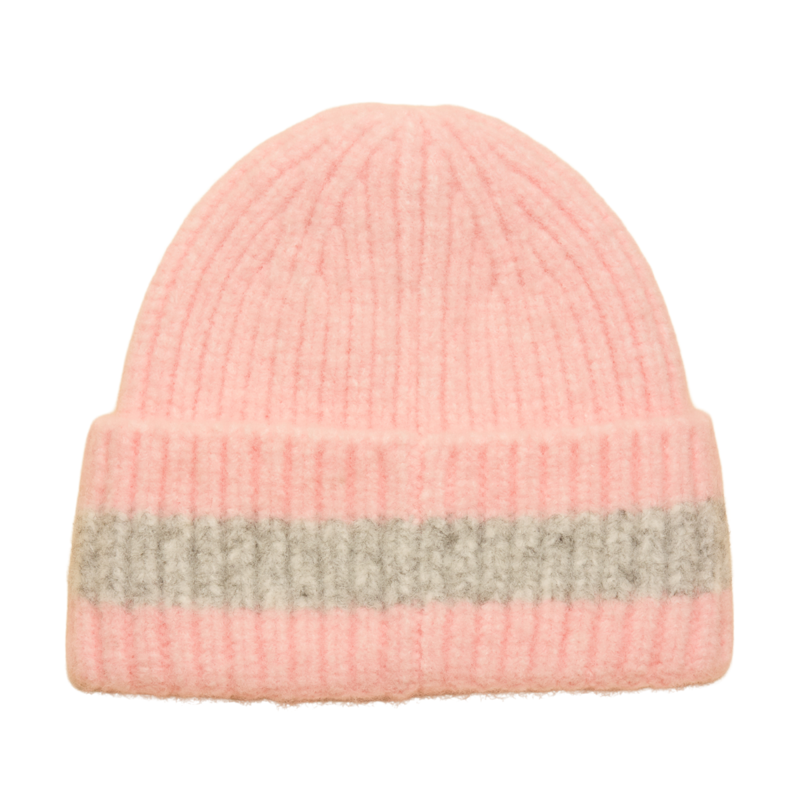 Joules Caversham Stripe Hat - Pink/Grey-1