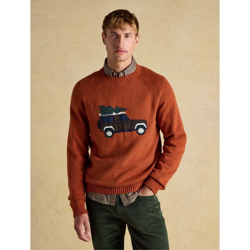 Joules Men's Offroad Crew Neck Jumper - Orange-1