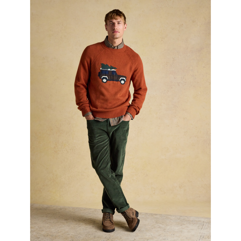 Joules Men's Offroad Crew Neck Jumper - Orange-4