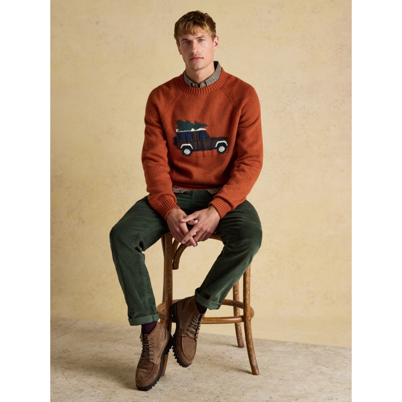 Joules Men's Offroad Crew Neck Jumper - Orange-3