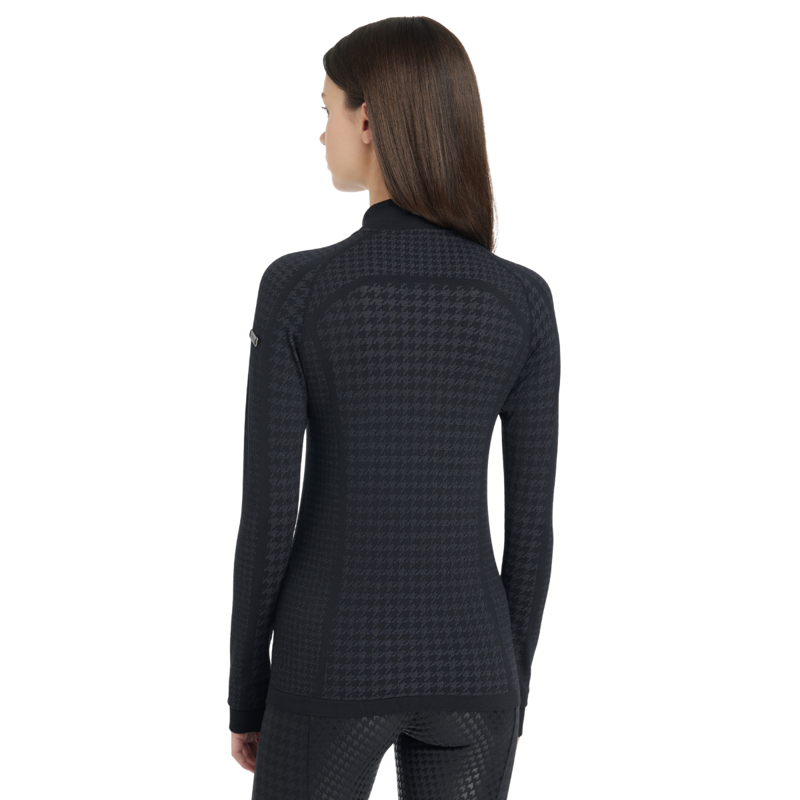 LeMieux Aspen Houndstooth Quarter Zip Top - Grey-1