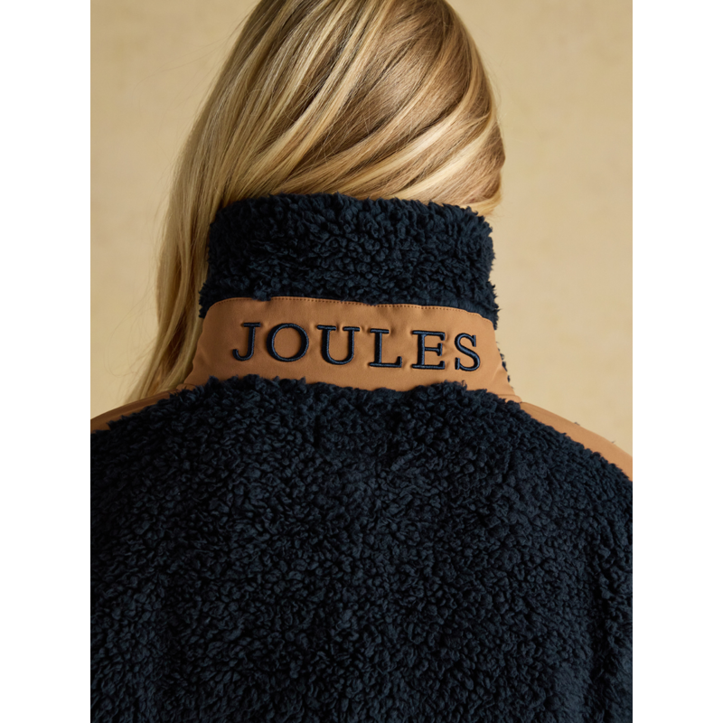 Joules Ladies Tilly Quarter Zip Borg Fleece - Navy-4