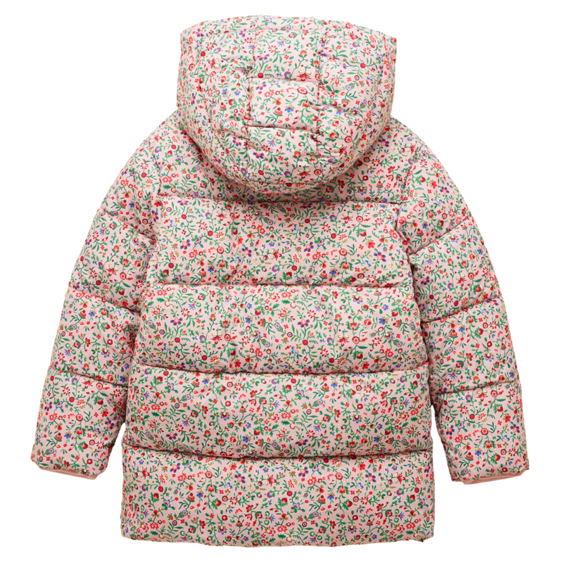 Joules Girls' Emmeline Showerproof Padded Coat - 4 Yr - Pink Ditsy-1