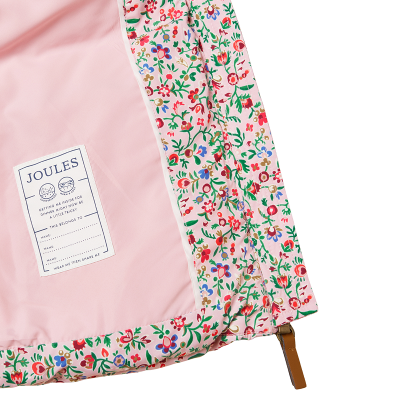 Joules Girls' Emmeline Showerproof Padded Coat - 4 Yr - Pink Ditsy-4