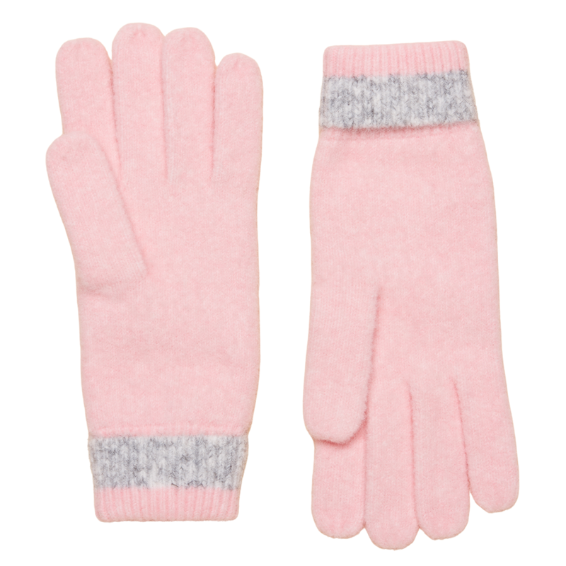 Joules Ladies Caversham Stripe Gloves - Pink/Grey-1