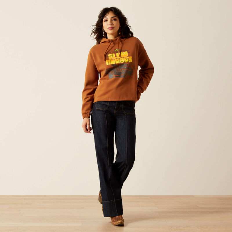 Ariat Women's Essential Sendero Slow Horses Hoodie - Glazed Ginger-3