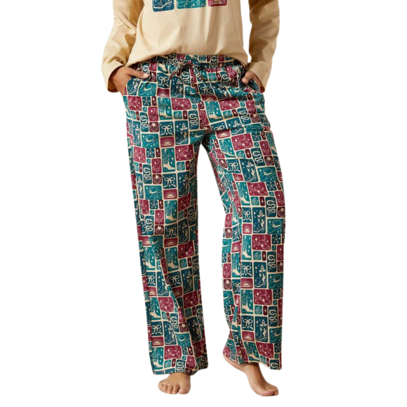 Ariat Women's Dreams Pyjama Set - Western Blocks-1
