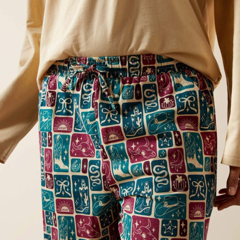 Ariat Women's Dreams Pyjama Set - Western Blocks-4