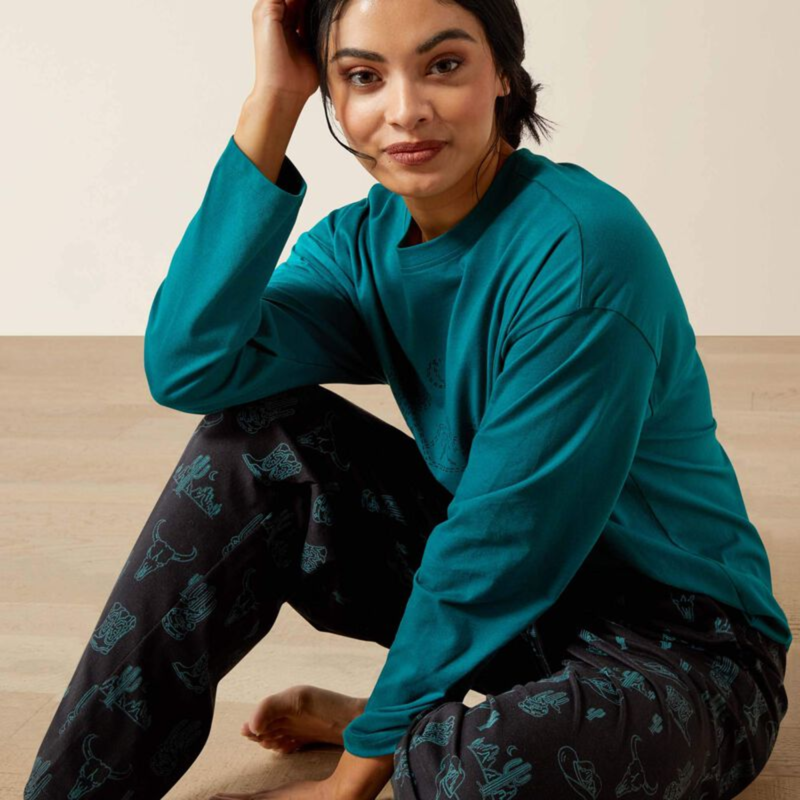 Ariat Women's Dreams Pyjama Set - Deserted Print-2