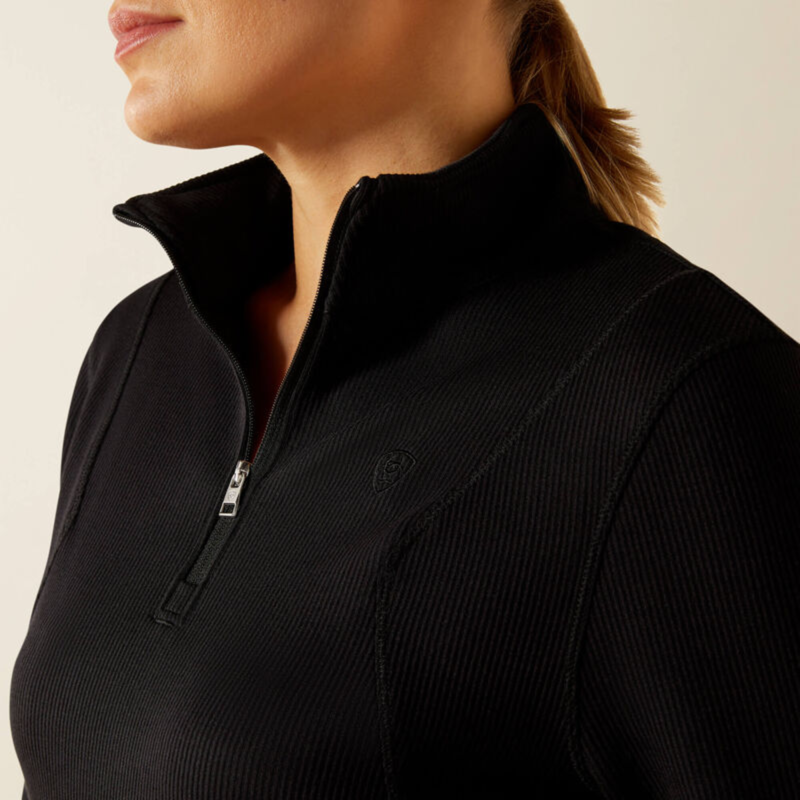Ariat Women's Lucent 1/4 Zip Base Layer - Black-3